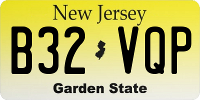 NJ license plate B32VQP