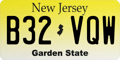 NJ license plate B32VQW