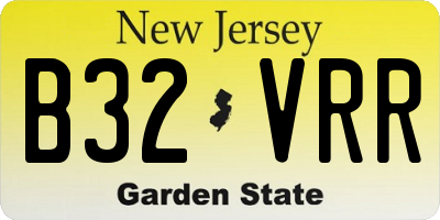 NJ license plate B32VRR
