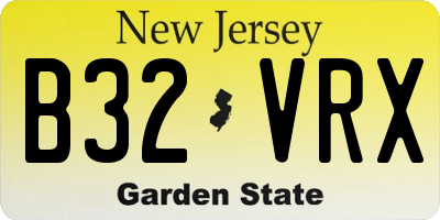 NJ license plate B32VRX