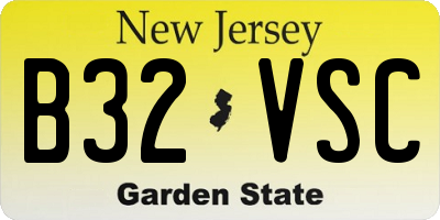 NJ license plate B32VSC
