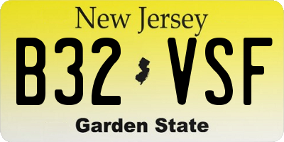 NJ license plate B32VSF