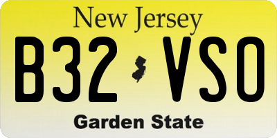 NJ license plate B32VSO