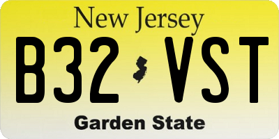 NJ license plate B32VST