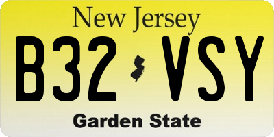 NJ license plate B32VSY