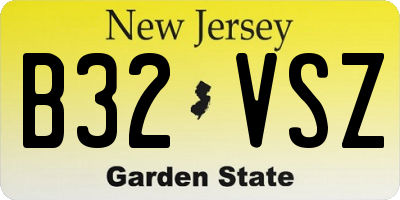 NJ license plate B32VSZ