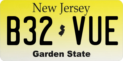 NJ license plate B32VUE