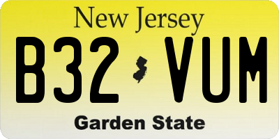 NJ license plate B32VUM