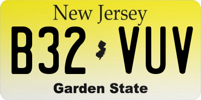 NJ license plate B32VUV