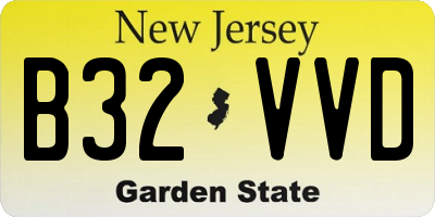 NJ license plate B32VVD