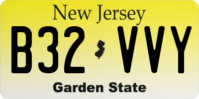 NJ license plate B32VVY