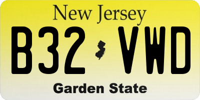 NJ license plate B32VWD