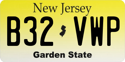 NJ license plate B32VWP