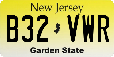 NJ license plate B32VWR