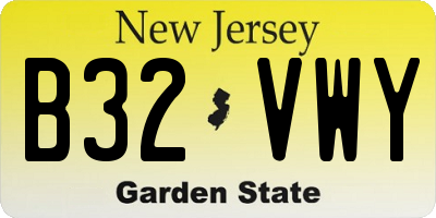 NJ license plate B32VWY