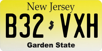NJ license plate B32VXH