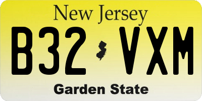 NJ license plate B32VXM