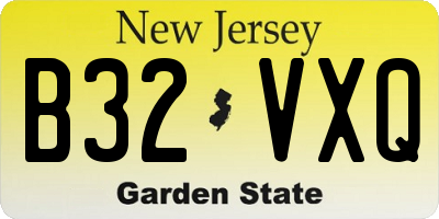 NJ license plate B32VXQ