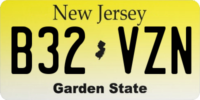 NJ license plate B32VZN