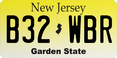 NJ license plate B32WBR