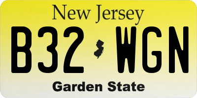 NJ license plate B32WGN