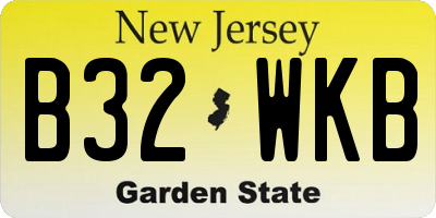 NJ license plate B32WKB