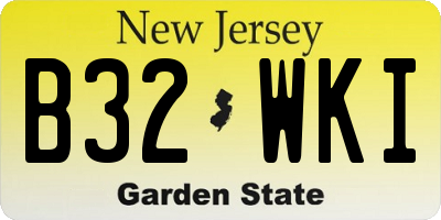 NJ license plate B32WKI