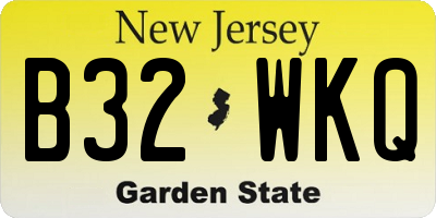 NJ license plate B32WKQ