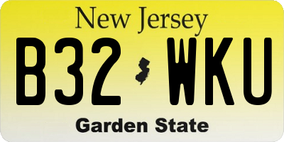NJ license plate B32WKU