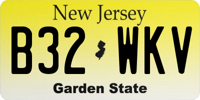 NJ license plate B32WKV
