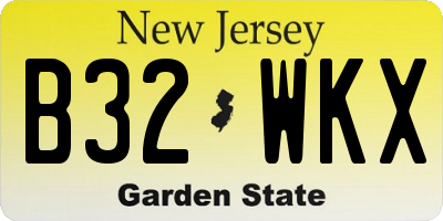 NJ license plate B32WKX