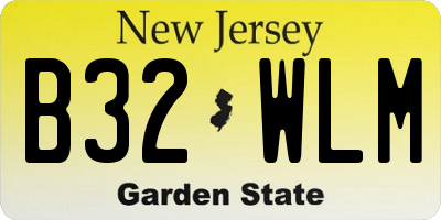 NJ license plate B32WLM