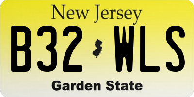 NJ license plate B32WLS