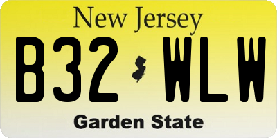 NJ license plate B32WLW