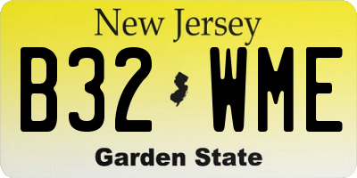 NJ license plate B32WME