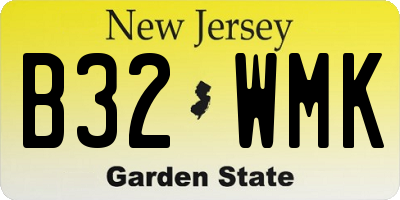 NJ license plate B32WMK