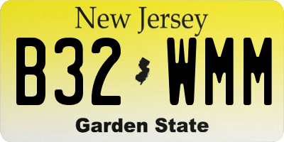 NJ license plate B32WMM