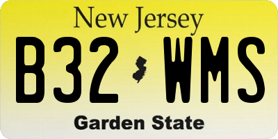 NJ license plate B32WMS