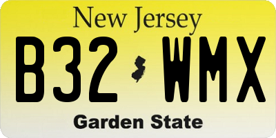 NJ license plate B32WMX
