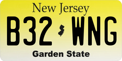 NJ license plate B32WNG