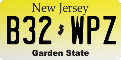 NJ license plate B32WPZ