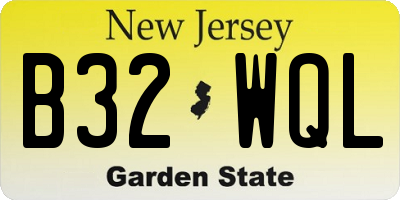 NJ license plate B32WQL