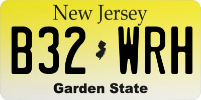 NJ license plate B32WRH
