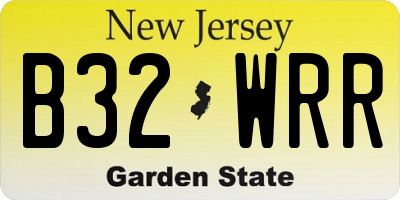 NJ license plate B32WRR