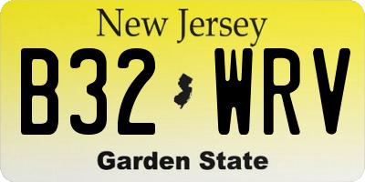 NJ license plate B32WRV