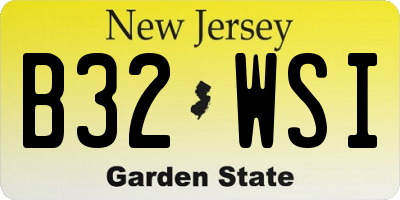 NJ license plate B32WSI