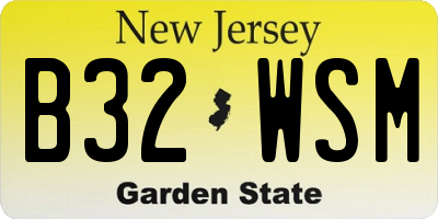 NJ license plate B32WSM