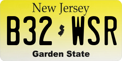 NJ license plate B32WSR