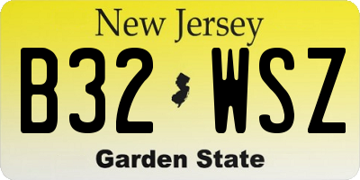 NJ license plate B32WSZ