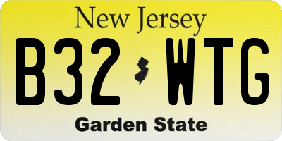 NJ license plate B32WTG